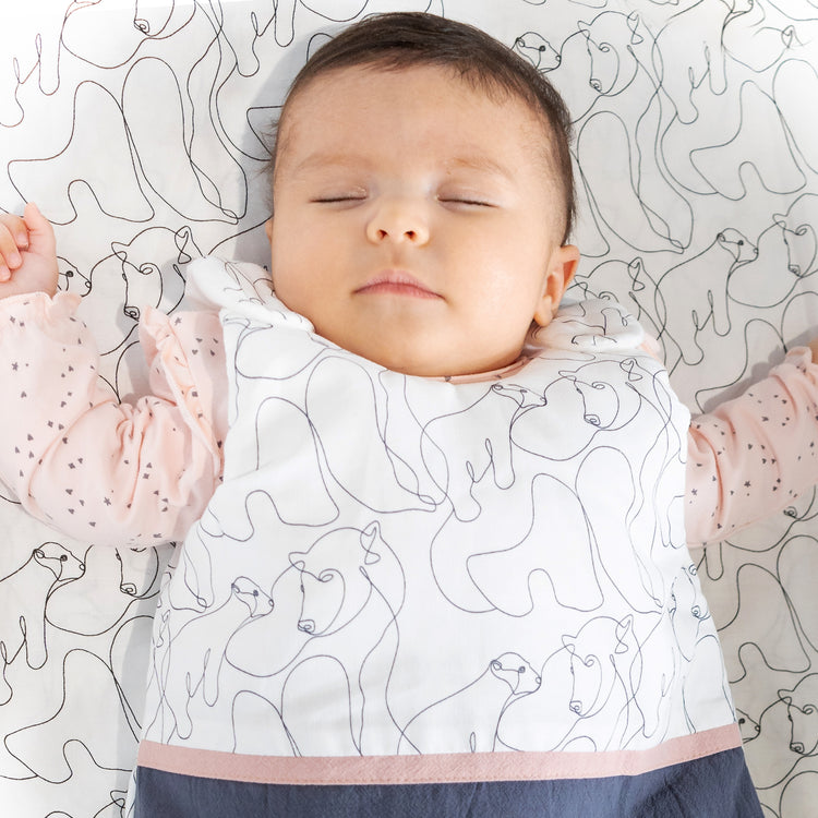 Maman ourse - Gigoteuse mi-saison - liseré rose - 0-6m